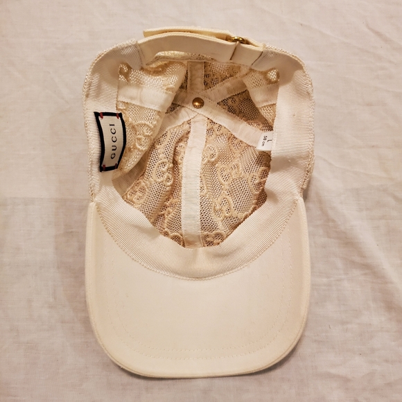 Auth Gucci Lace Embroidered Baseball Hat Size L - Picture 13 of 16